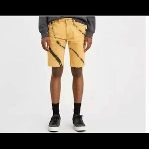 Levi's 511 Slim Shorts Men's Size 38 Tie Dye Roquefort Yellow 365550338 NWT